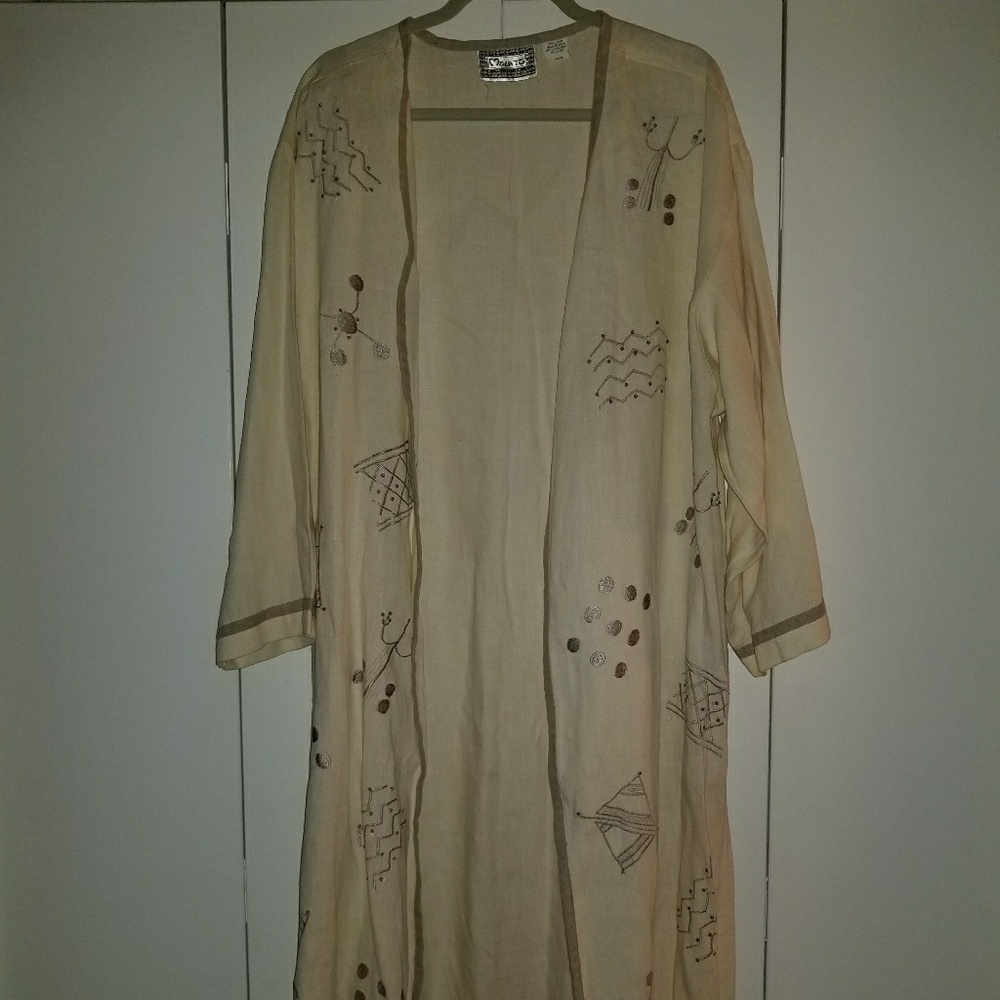 Cream long jacket